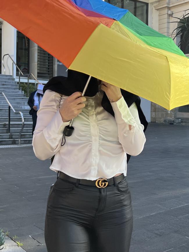 Disgraced former prison guard Shayne Louise Freimann leaving Wollongong Courthouse on Monday. Picture: Dylan Arvela