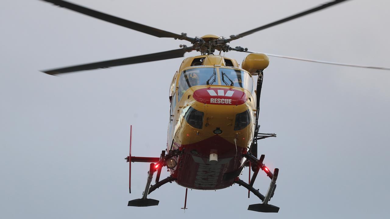 The Westpac Rescue helicopter. Picture: LUKE BOWDEN