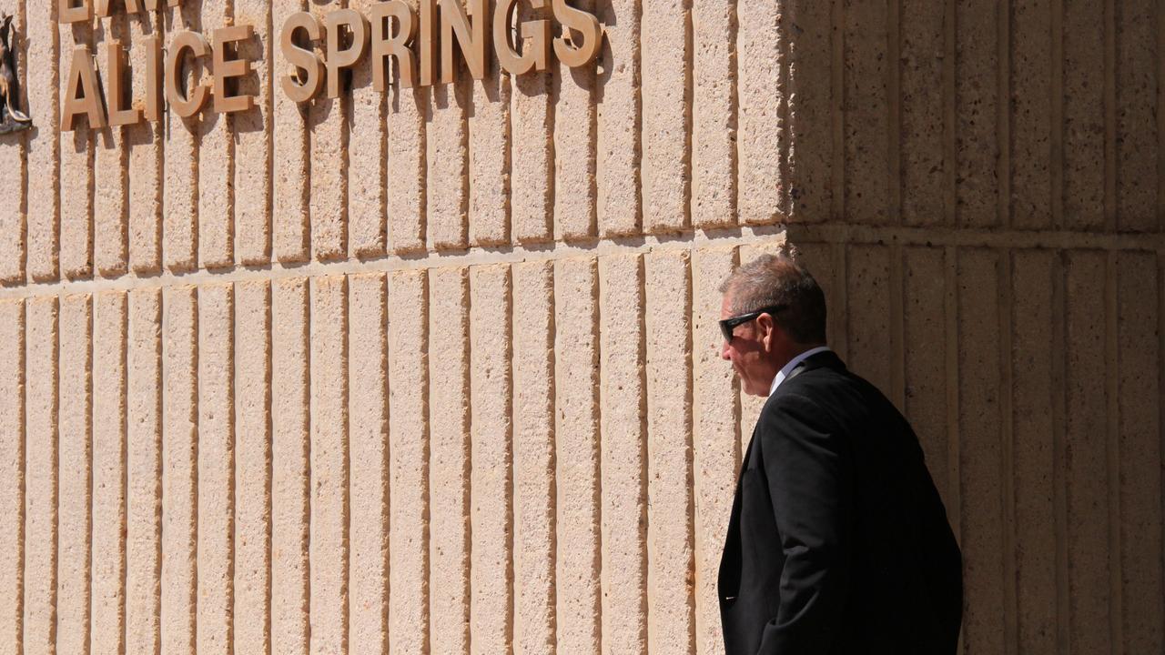 Craig Lambley, husband of Araluen MLA Robyn Lambley, leaves the Alice Springs Local Court on Wednesday. Picture: Gera Kazakov