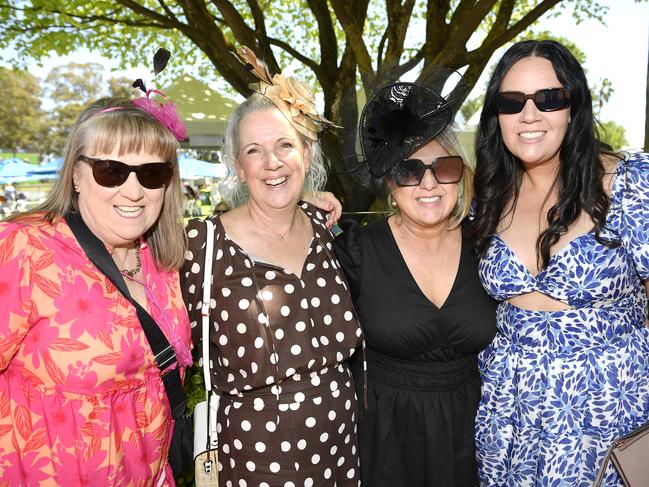 Apiam Bendigo Cup was held at Bendigo Racecourse, Bendigo, Victoria, on Wednesday, October 30th, 2024. Pictured enjoying the horse racing carnival are Helen, Jannette, Sam, Jac. Picture: Andrew Batsch