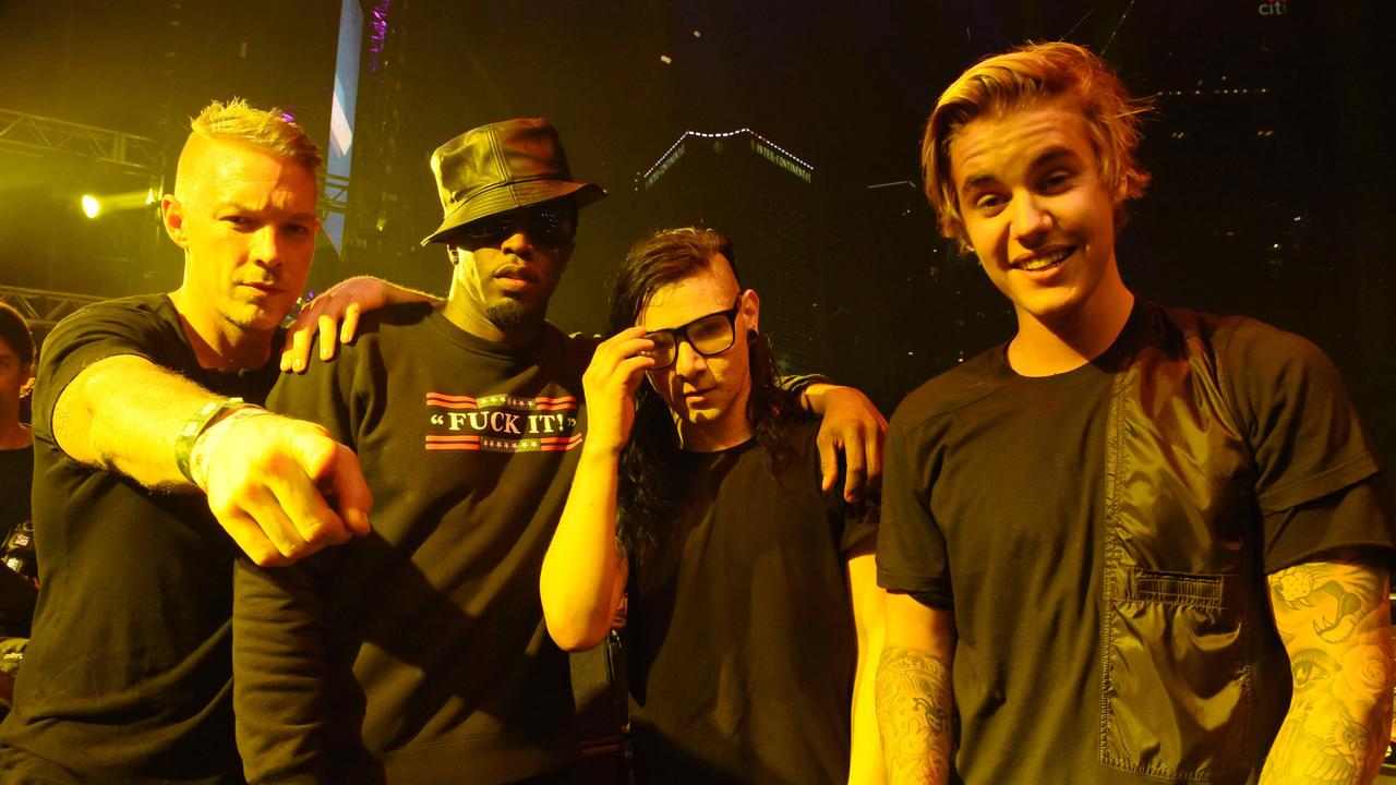 Bieber and Diddy were also seen with Diplo and Skrillex at the 2015 festival. Picture: Shutterstock