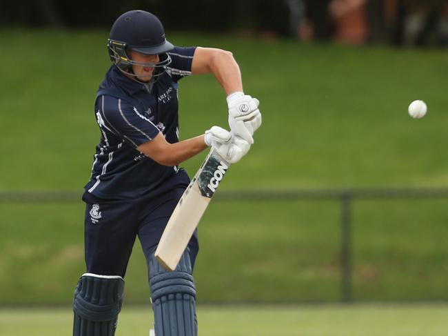 Carlton all-rounder Evan Gulbis hammered a century against Geelong. Picture: Stuart Milligan