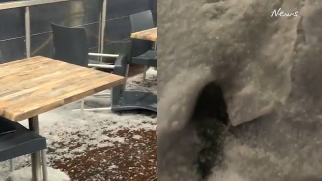 Hail looks like 'snow' in Coffs Harbour