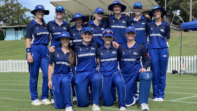 Bankstown are all smiles after their victory over St George-Sutherland at Olds Park in round 13. Picture: Jason Hosken