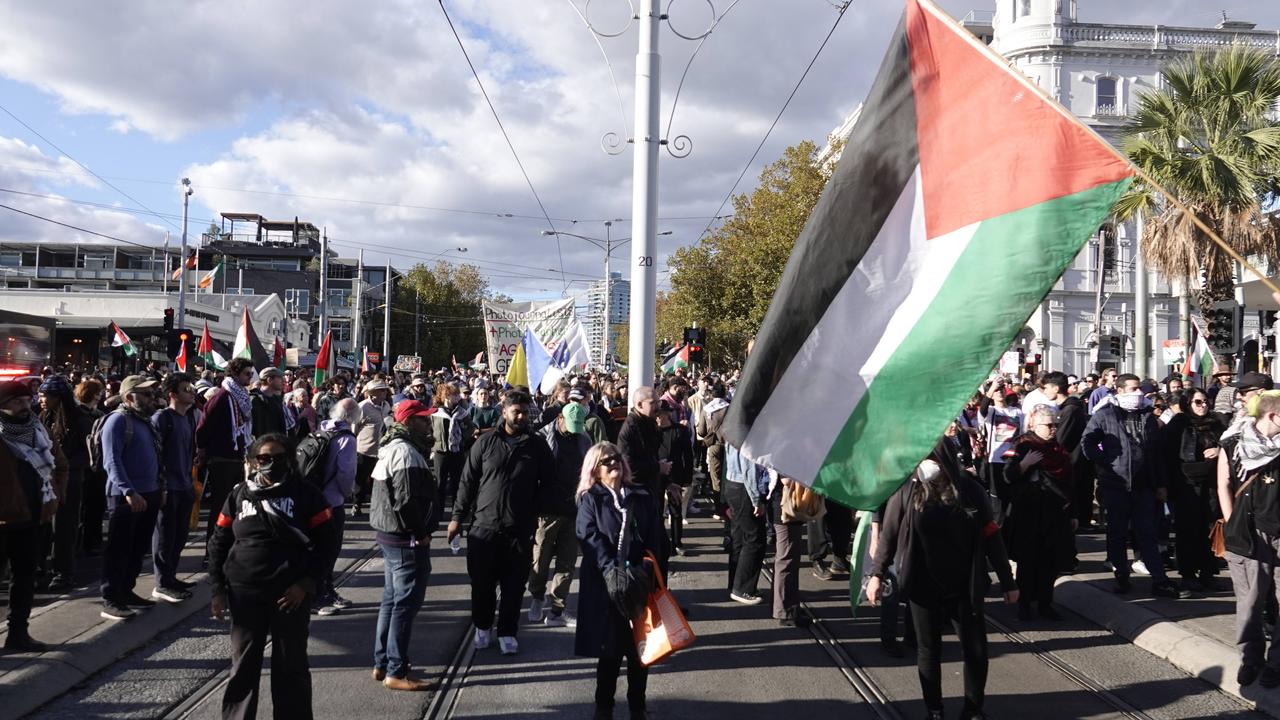 Thousands or people rallied across Melbourne, Brisbane and Adelaide. Picture: NewsWire / Valeriu Campan