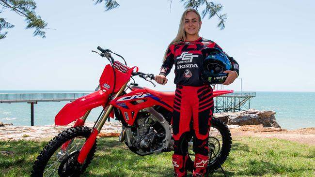 MXGP Australia Ambassador Charli Cannon in Darwin, which will host a round of the world championships for the next five years. Picture: Pema Tamang Pakhrin