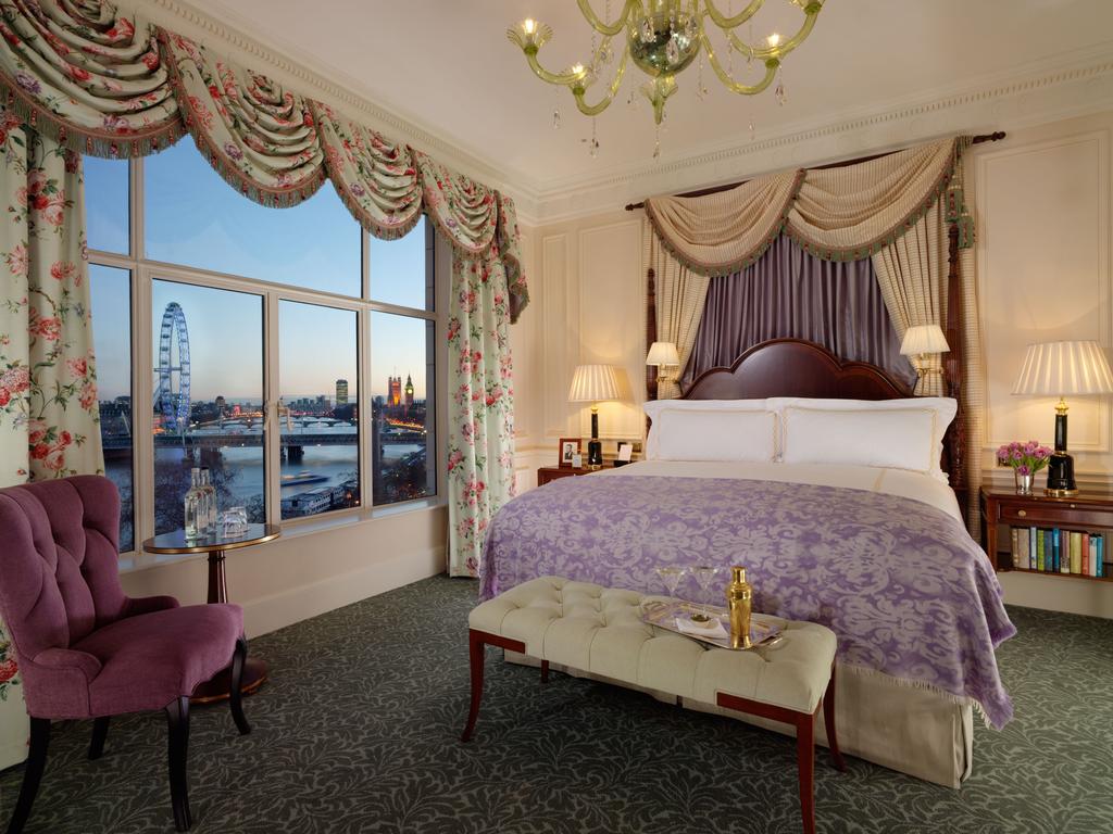 A river view deluxe bedroom at The Savoy. Picture: Fairmont Hotels