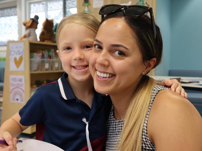 Genesis Christian College 2023, prep student Harper with mother Chantelle. Picture: Contributed