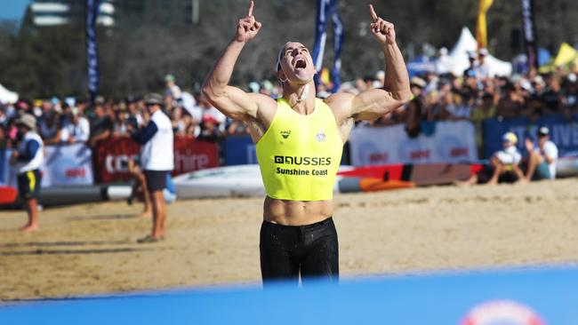 Shannon Eckstein of Northcliffe takes out gold in the Open Mens Ironman Final at the Australian SLSC Titles in Maroochydore. Photo Lachie Millard