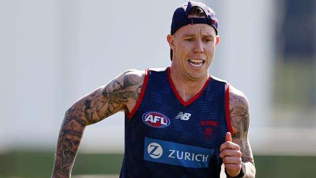 James Harmes of the Demons during Melbournes training session at Casey Fields, Cranbourne. Picture: Michael Klein