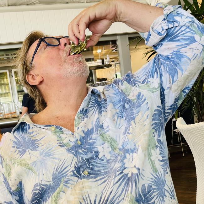 Des Houghton eating oysters Picture: Angela Houghton