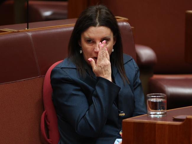 An emotional Jacqui Lambie farewells the Senate. Picture: Gary Ramage