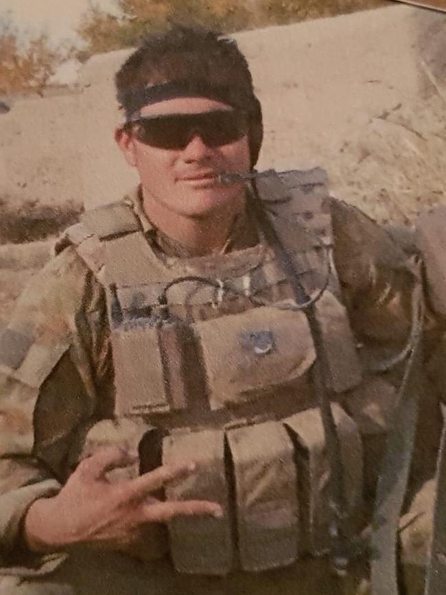 Private Carr serving in Afghanistan.