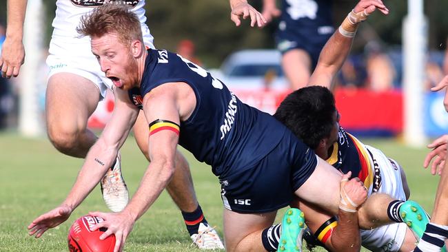 Nick Liddle gave his all for South Adelaide. Picture: Stephen Laffer