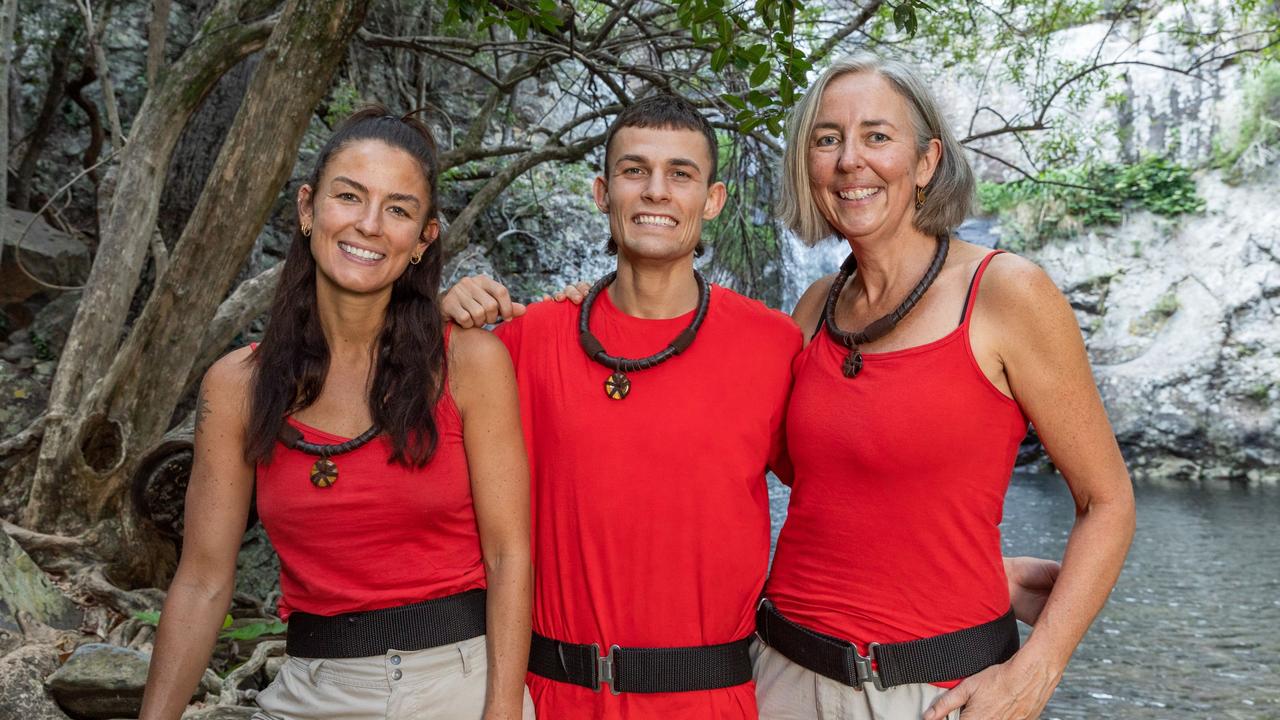 Ellis (right) with third-placed contestant Aesha Scott and runner-up Harry Garside.