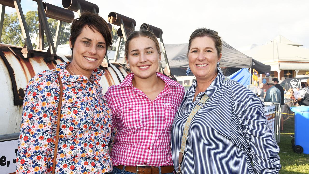 Kate Rohde, Lucy Rohde and Jaci Paech. Meatstock Festival at the Toowoomba showgrounds. April 2022