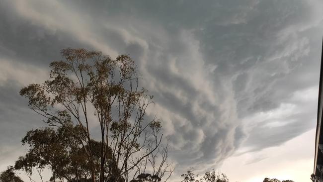 Storm clouds brewing over Costerfield near Bendigo. Photo: Kelly Macphedran.