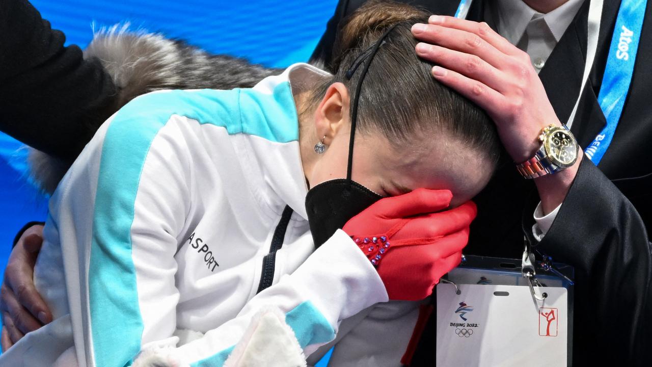 Russia's Kamila Valieva was emotional after falling in the final.