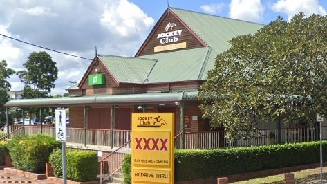 Dean Merlin Stapleton was arrested in the carpark of the Gympie Jockey Club in Southside, after he shattered a glass door. Picture: Google Maps