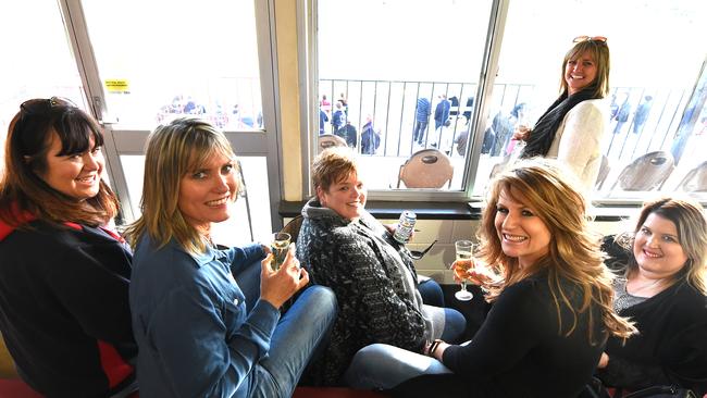 Fans enjoy some Riverland wine in the social rooms above Berri Memorial Oval. Picture; BERNARD HUMPHREYS