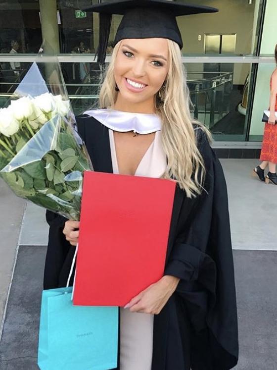 Influencer Tahlia Skaines at her 2016 graduation.