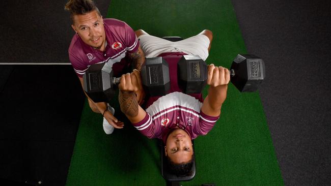 BEST PHOTOGRAPHS 2022. Evan Morgan. Souths Bulls recruit Shaun Nona and his brother Marcus at Pride Human Performance. Picture: Evan Morgan