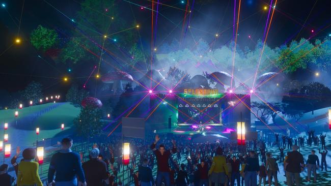 Splendour XR’s Amphitheatre main stage, with British pop singer-songwriter Charli XCX performing. Picture: supplied