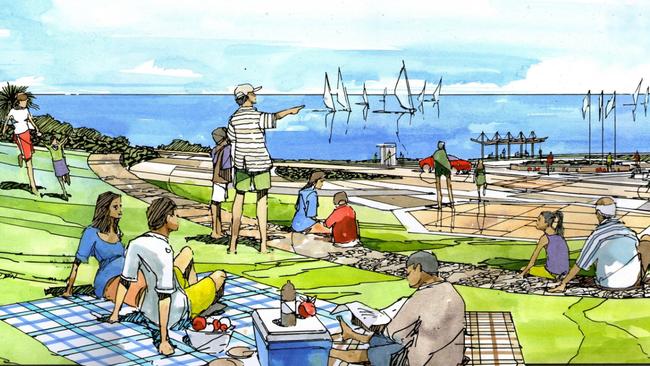 An artist’s impression of how it would look at the foreshore after the revamp.