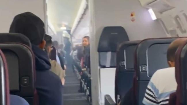 The report found that instructions given to passengers as the cabin filled with smoke did not include the phrases “leave everything behind” and “jump and slide”. Picture: 10News