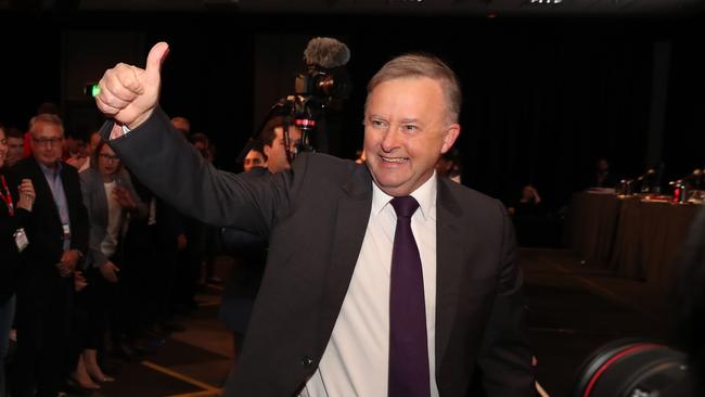 Labor leader Anthony Albanese. The light on the hill has become a disco ball in a gay nightclub, with race-based entry caps. Photographer: Liam Kidston