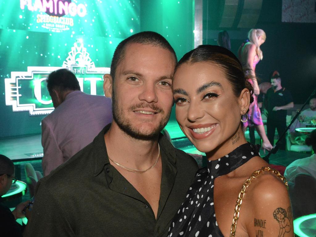 Harry Burrell and Mollie Rose at opening of Glitz at Pink Flamingo, Broadbeach. Pic: Regina King