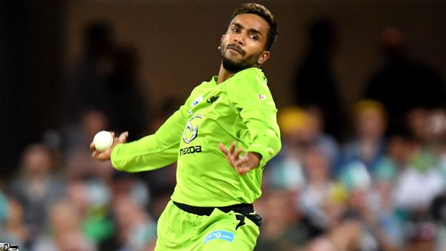 Arjun Nair in action for Sydney Thunder.