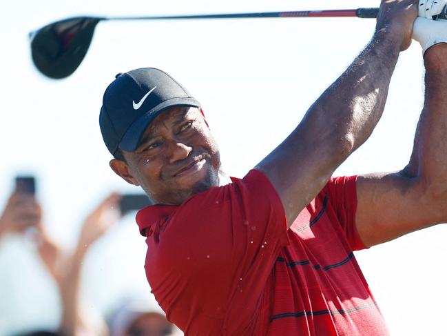 NASSAU, BAHAMAS - DECEMBER 03: Tiger Woods of the United States plays his shot from the 15th tee during the final round of the Hero World Challenge at Albany Golf Course on December 03, 2023 in Nassau, Bahamas.   Mike Ehrmann/Getty Images/AFP (Photo by Mike Ehrmann / GETTY IMAGES NORTH AMERICA / Getty Images via AFP)