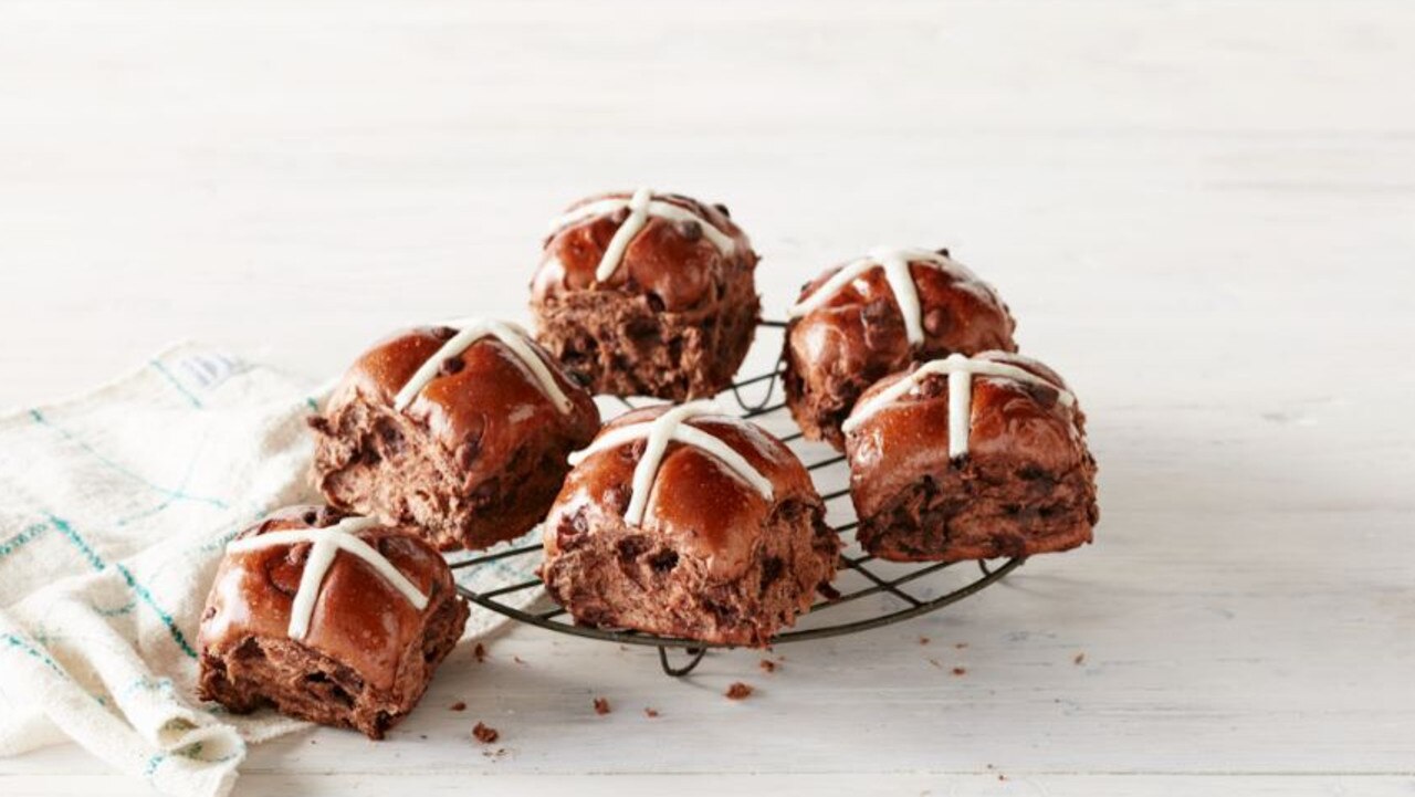 Coming in second, Coles’ choc chip hot cross buns contain 25 per cent choc chips. Picture: Supplied