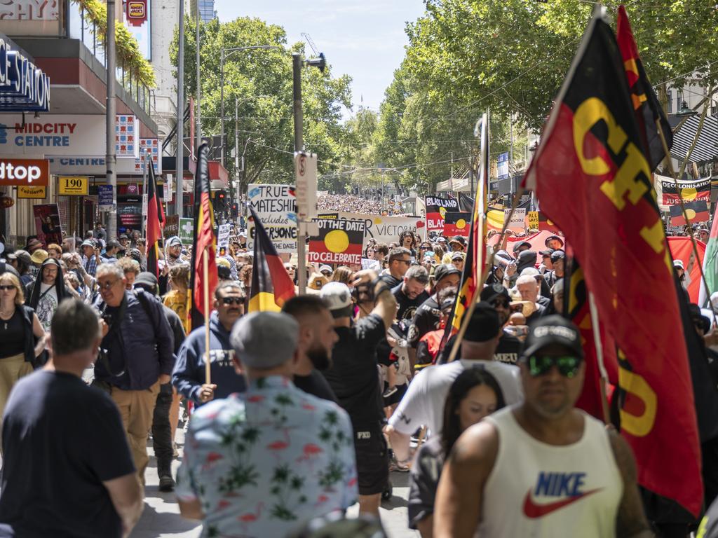 Melbourne’s ‘Invasion Day’ rally. Picture: Phil Yeo/Getty Images