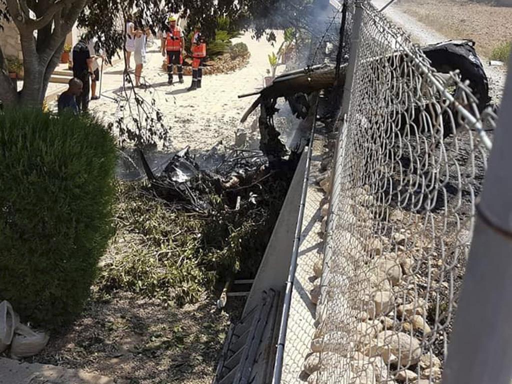 Debris by a fence near Inca in Palma de Mallorca. Picture: AP