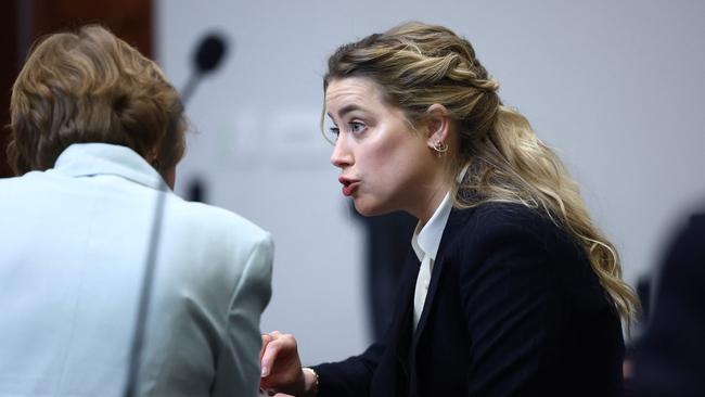 Amber Heard in court. Picture: AFP