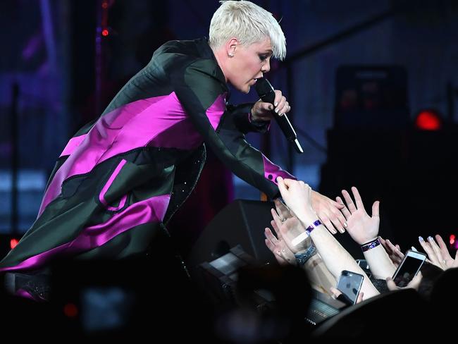Pink performs at Rod Laver Arena on opening night. Pic: Quinn Rooney/Getty Images