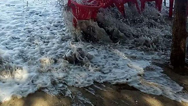 Huge Swells Wipe Out Bali Beach Bar