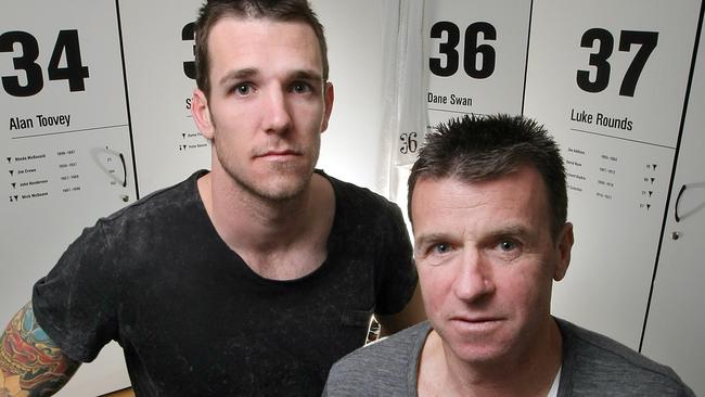 Collingwood great Dane Swan with his dad, VFA legend Billy Swan.