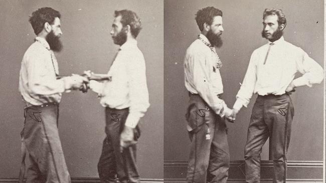 Edward Feeney and Charles Marks in the photos taken the afternoon Feeney shot Marks dead. Pictures: State Library of Victoria