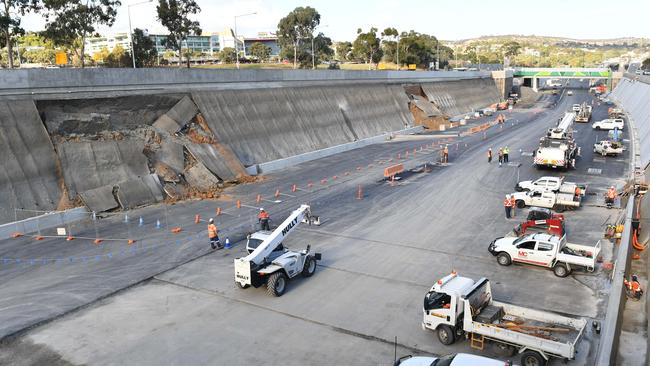 A second piece of concrete has now fallen at Darlington. Picture: AAP/ Keryn Stevens