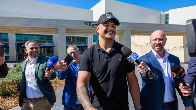 Latrell leaving Rabbitohs headquarters. Picture: Justin Lloyd.