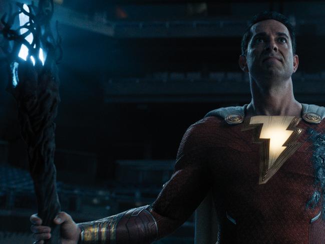 Zachary Levi in a scene from Shazam! Fury of the Gods.