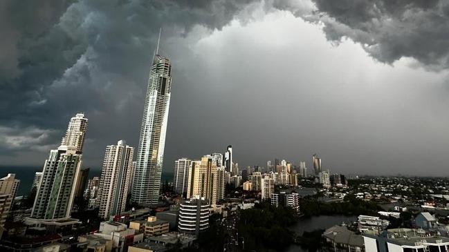 Rod Power picture from the Channel 9 studio on the Gold Coast showing the incoming storm