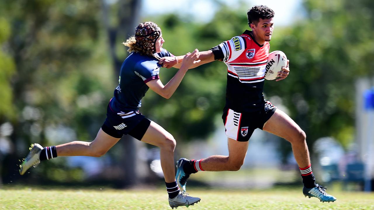 Aaron Payne Cup; Kirwan State High School and Mackay State High. Kirwan's Tyreece Woods. Picture: Alix Sweeney