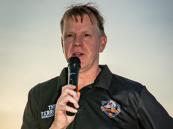 Darwin Salties coach Matt Flinn at the 2022 preseason launch. Picture: Ben Thompson / Darwin Salties.