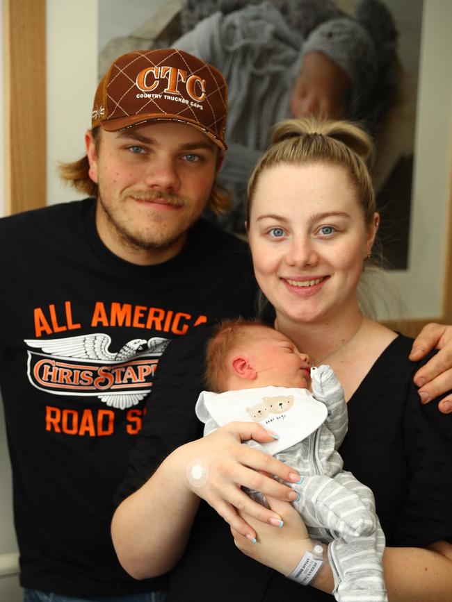 Weston Lee Sheedy - parents Tahlie Durham and Brylee Sheedy of Inverleigh. Born 20.3.25, weighing 3100g. Picture: Alison Wynd