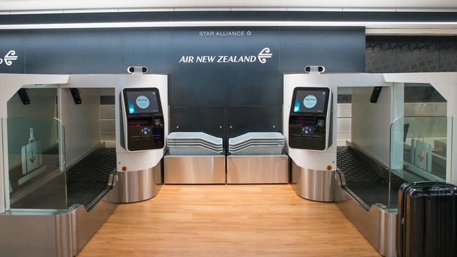 Air New Zealand's biometric bag drop at Auckland International Airport.