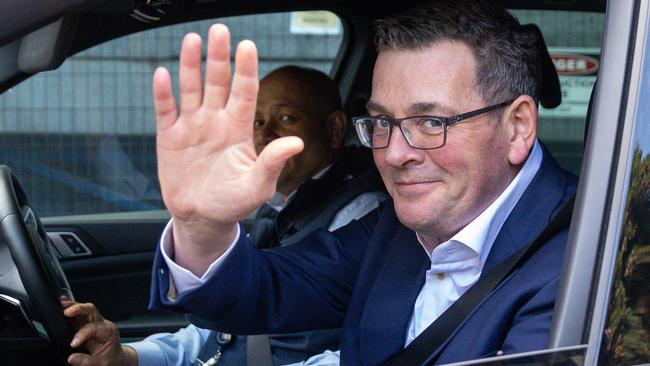 Daniel Andrews departing parliament on his last day as premier. (Photo by Asanka Ratnayake/Getty Images)